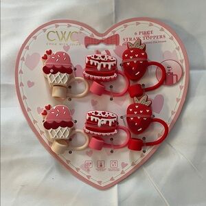 CWC Red and Pink Straw Toppers Set